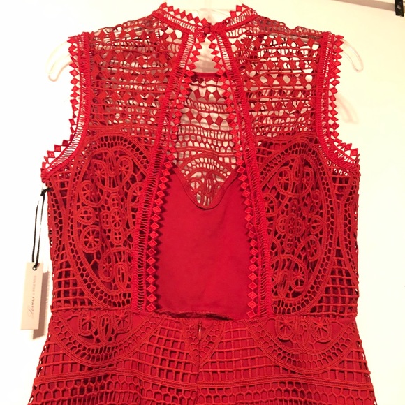 Lovers + Friends Blush Crochet Shift Dress, Red, Women's Medium NWT - Picture 6 of 15